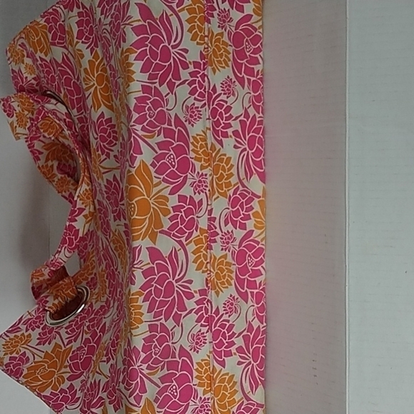 iota Chic Floral Canvas Open Wide Tote Bag Water Resistant - Picture 6 of 11